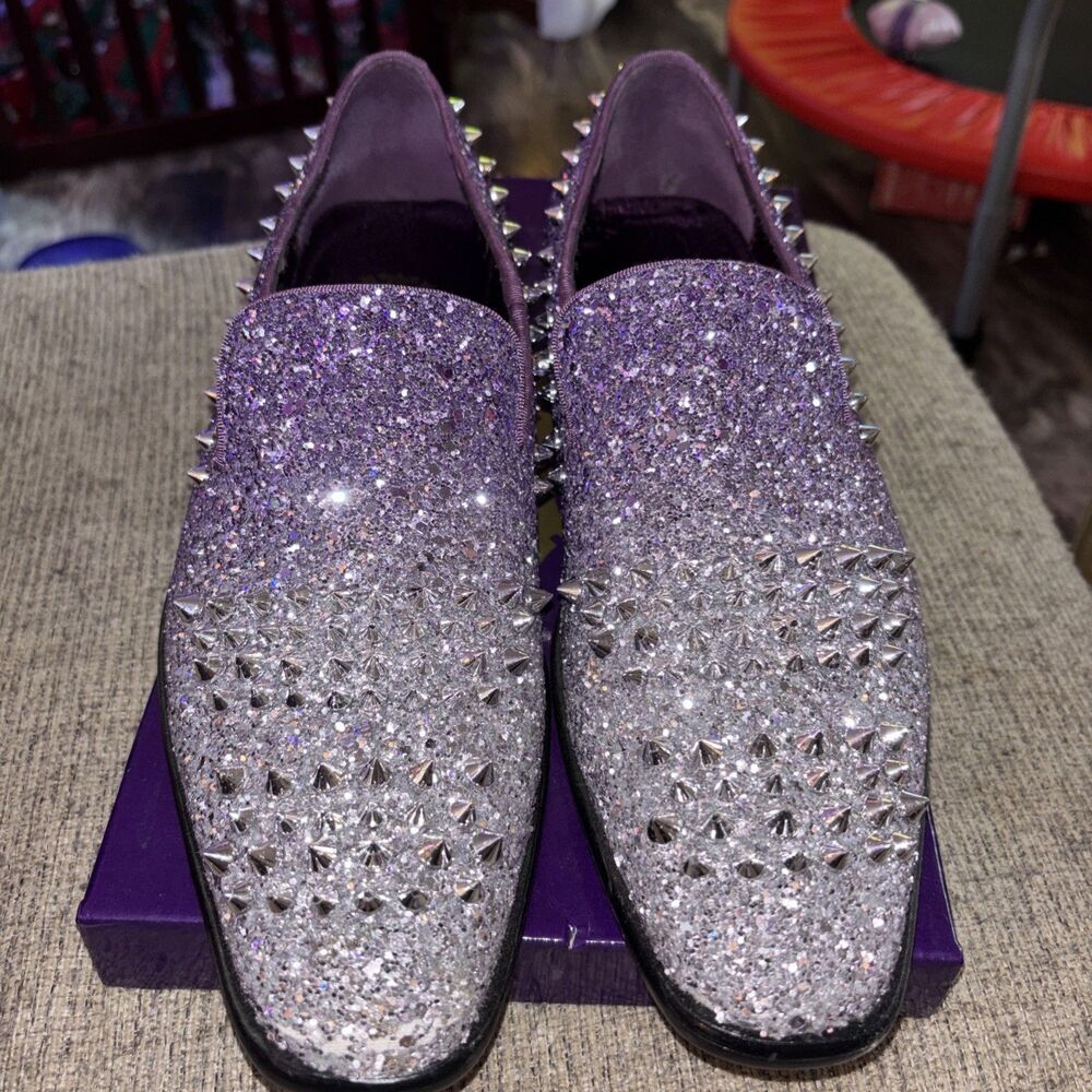 Globe Footwear Men’s Purple Glitter Loafers Size:9
